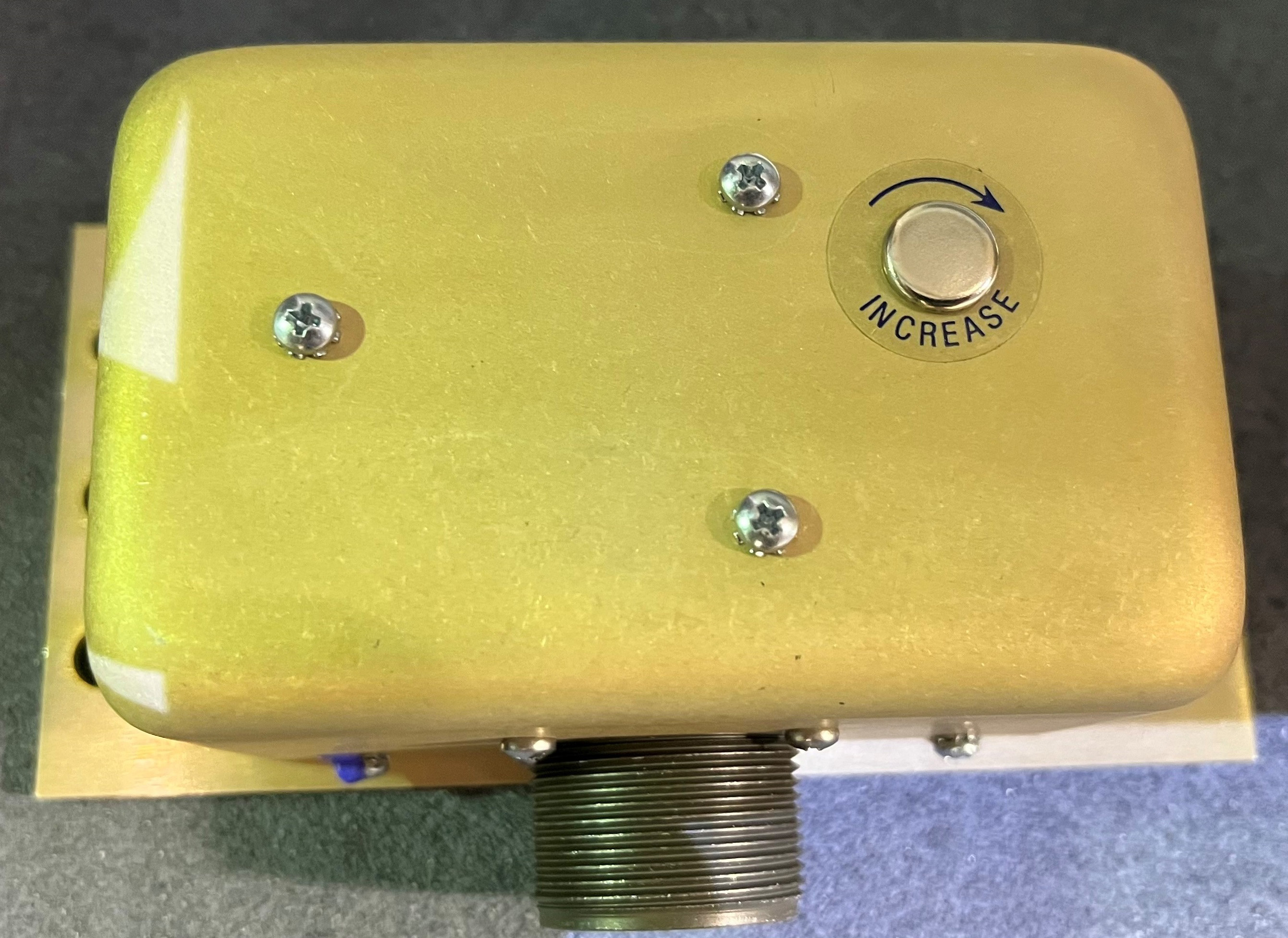Most regulators have a built-in voltage adjustment screw for setting final bus voltage. Photo courtesy of Jeff Simon.