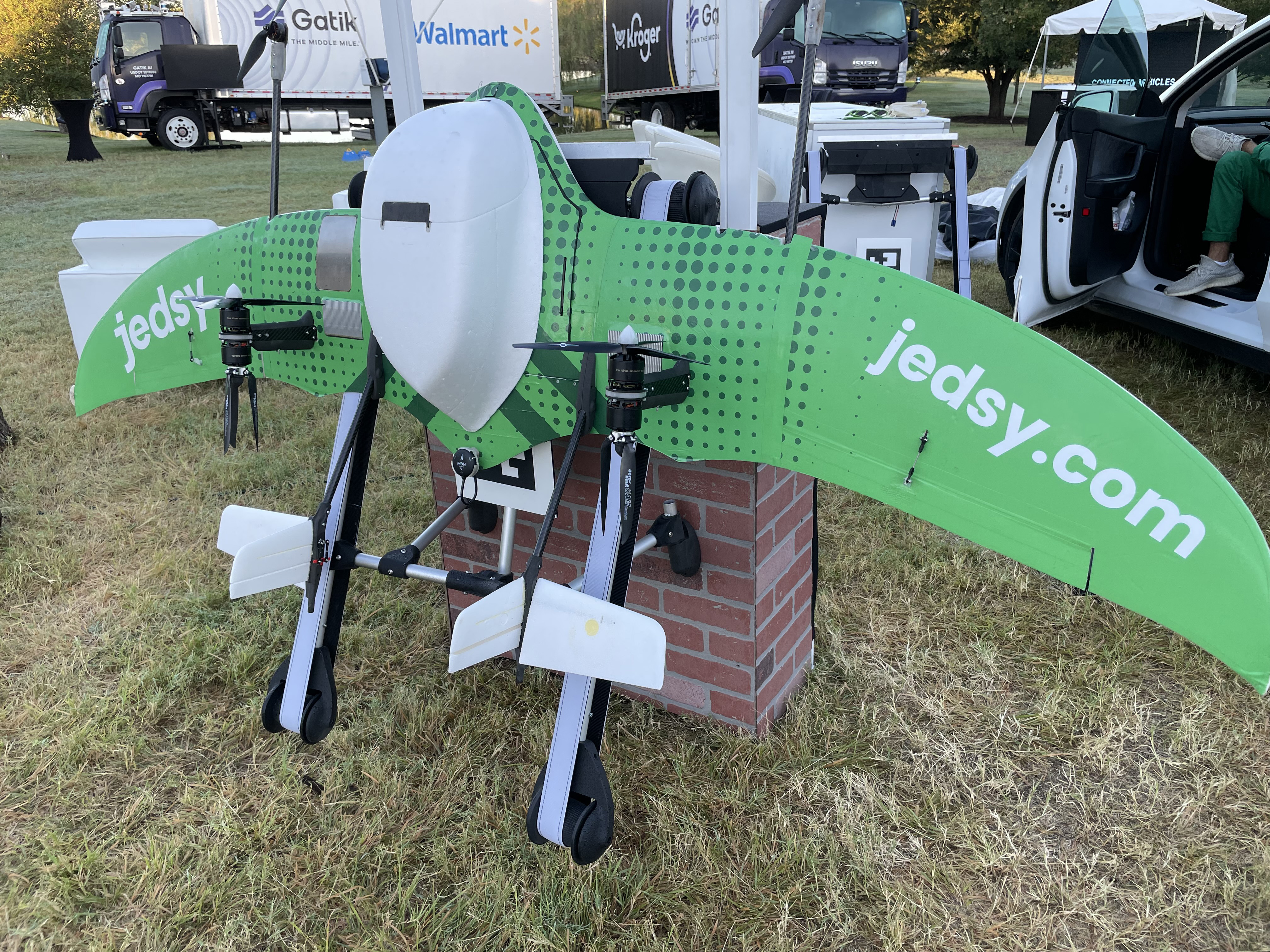 The Jedsy drone can fly more than 60 miles in a horizontal attitude, transitioning to vertical in the final seconds before it perches. Photo by Tom Haines.