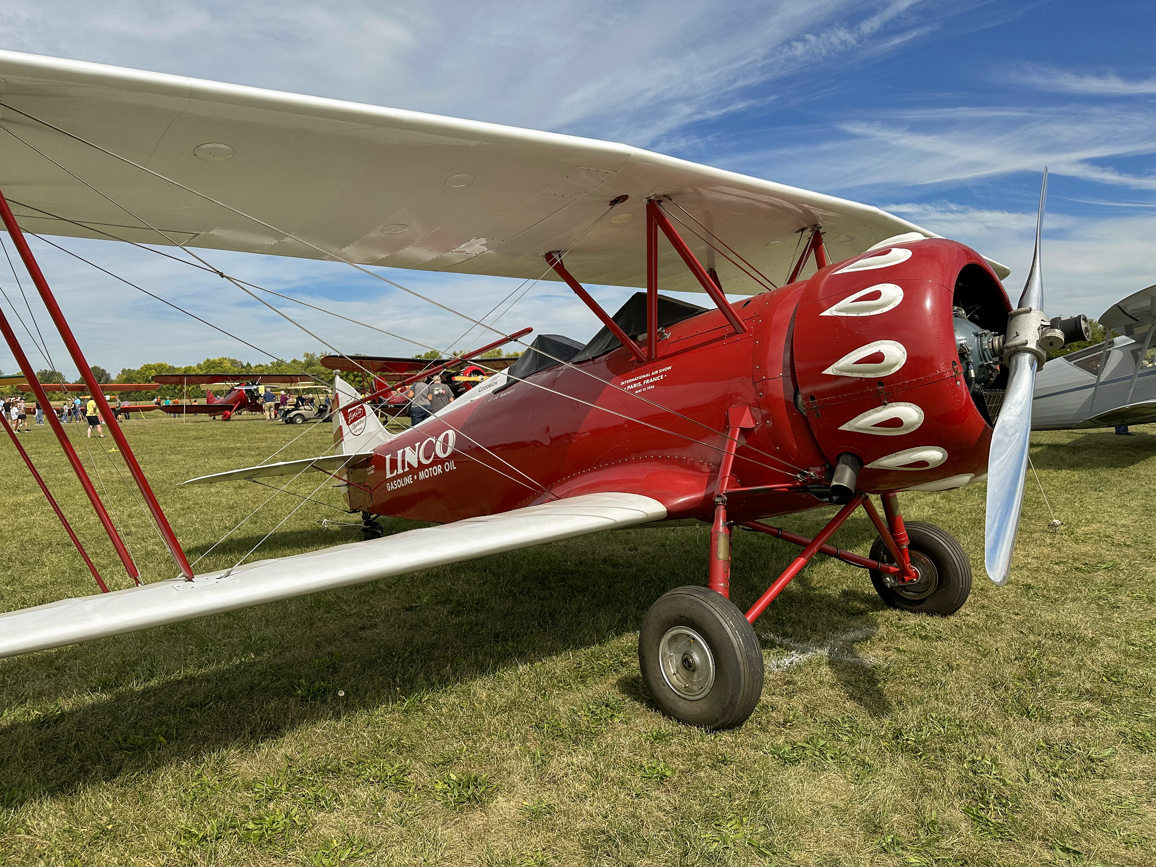 Many of the Waco aircraft on display sported original color schemes. Photo by Alyssa J. Cobb.