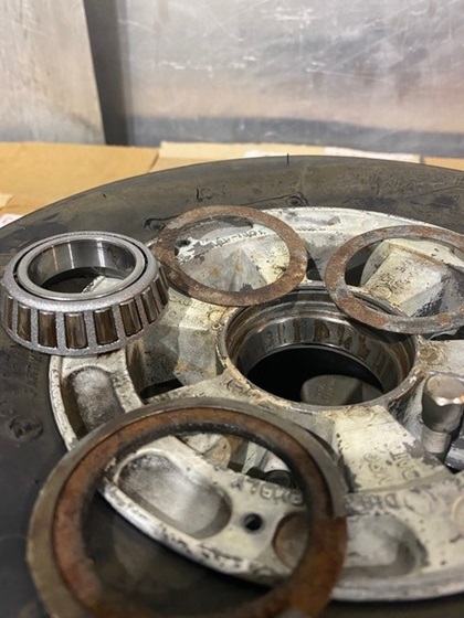 Without proper maintenance, corrosion can cause expensive damage to aircraft wheels and brakes. Photo courtesy of Stephanie Schledorn.