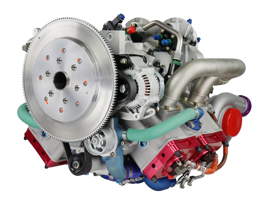 DeltaHawk's DHK piston engine was designed from a clean sheet to burn Jet A. Photo courtesy of DeltaHawk.