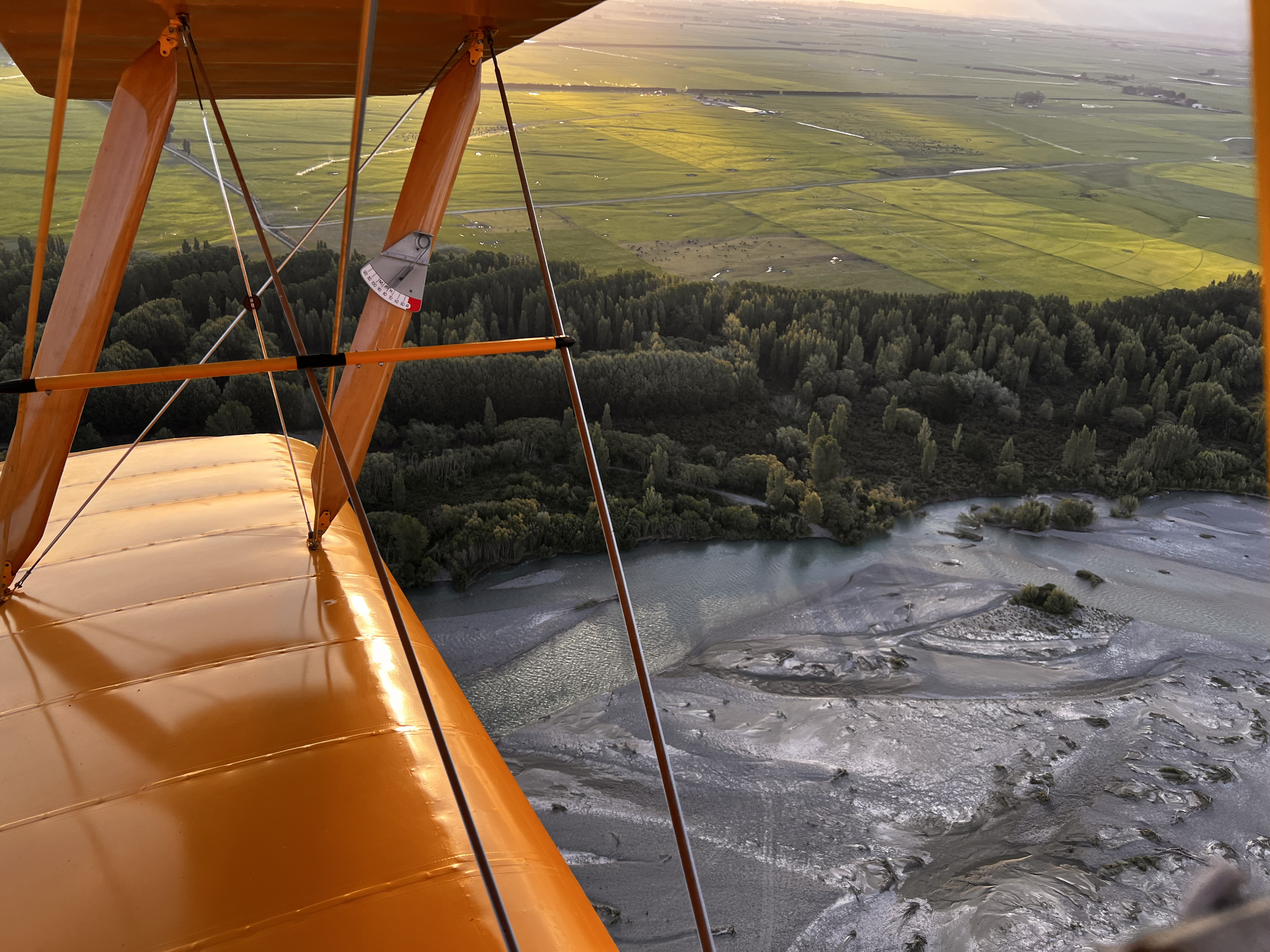 Overflying the Rangitata River. Photo by Madelyn Willis.