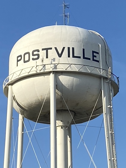 Small towns still proudly announce themselves to travelers with names emblazoned on one of the highest structures around. Early aviators made especially good use of this practice. Photo courtesy of Greg Anderson.