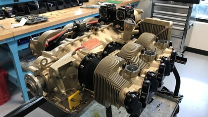 An engine ready for the test-cell before delivery to a customer. Photo courtesy of Jeff Simon.