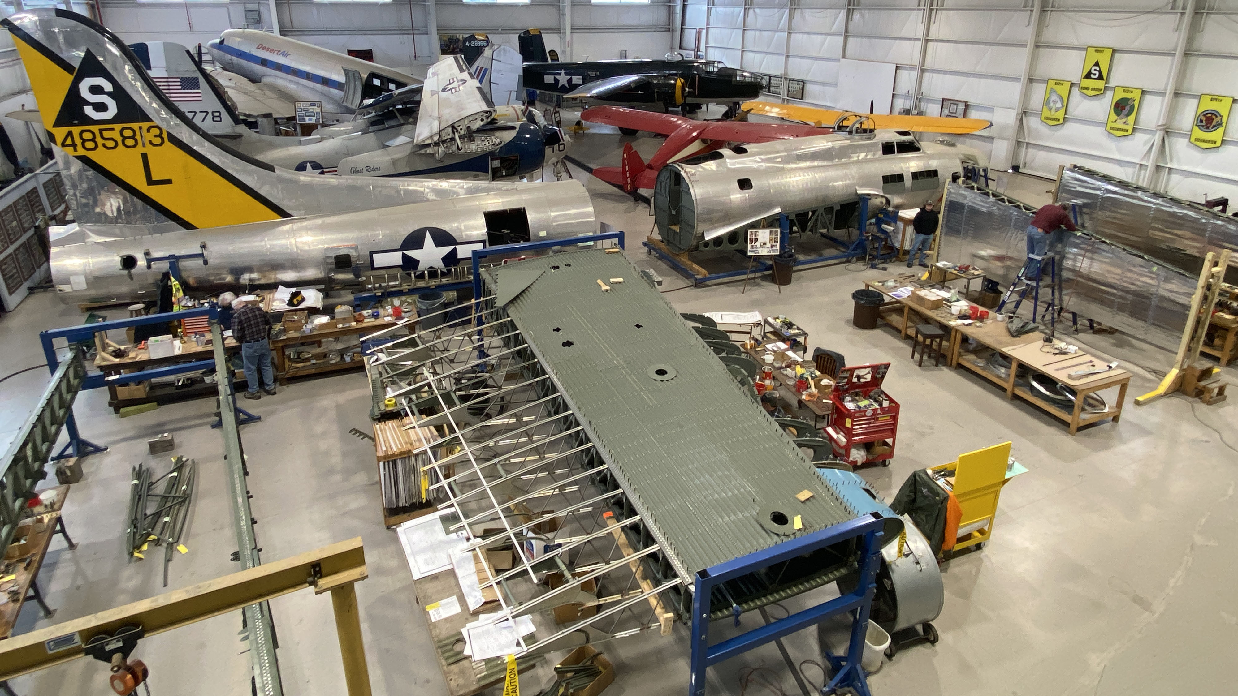 The Champaign Aviation Museum is the largest of three museums at Grimes Field in Urbana, Ohio. It was formed around a Boeing B–17G Flying Fortress that volunteers are restoring to airworthy condition and has expanded to feature a total of nine aircraft along with World Ware II-era exhibits. The museum offers up-close and hands-on experiences to visitors. Photo by Alyssa J. Cobb.