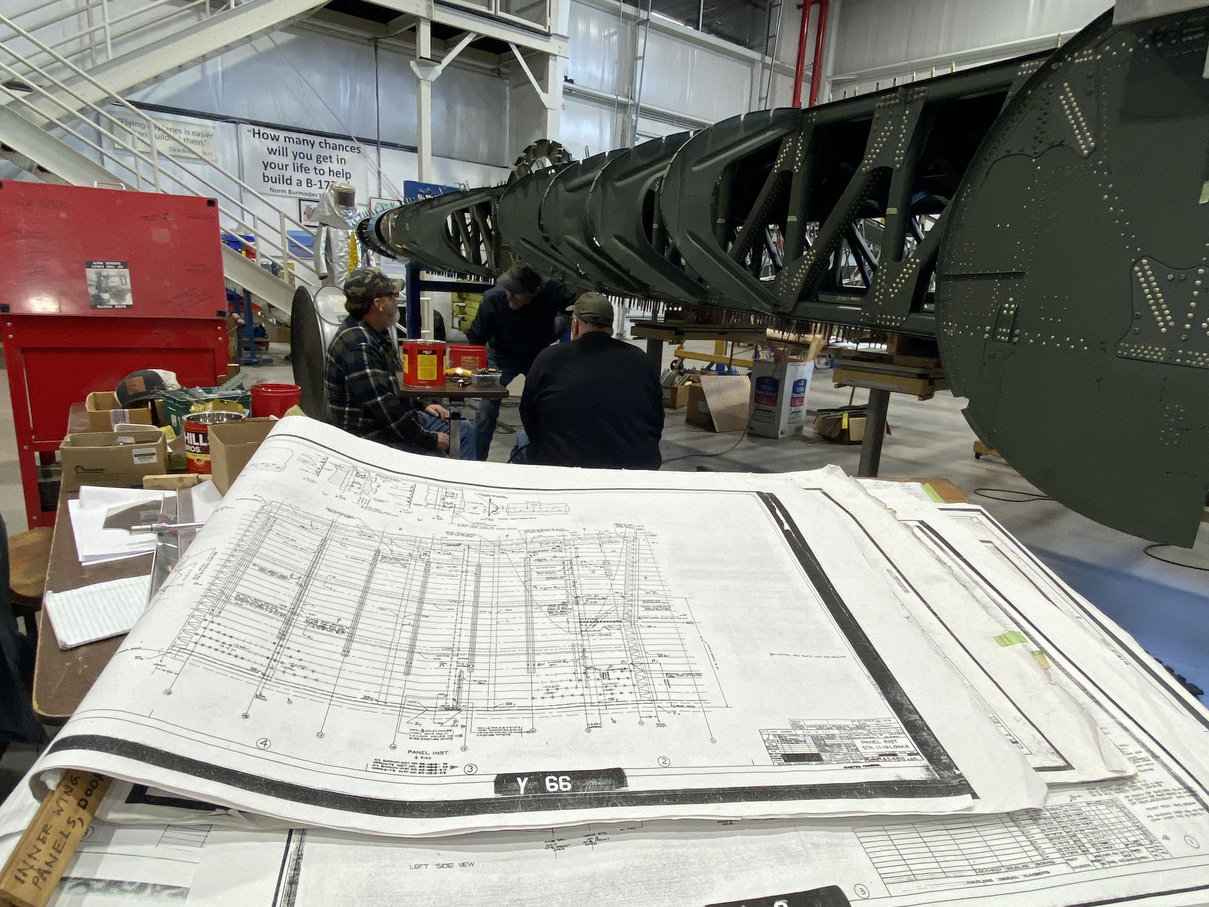 Volunteers are working from 40,000 blueprints to restore the Boeing B–17G Flying Fortress “Champaign Lady” to airworthiness. More than 370,000 hours have gone into restoring the four-engine heavy bomber over the past 18 years. Photo by Alyssa J. Cobb.
