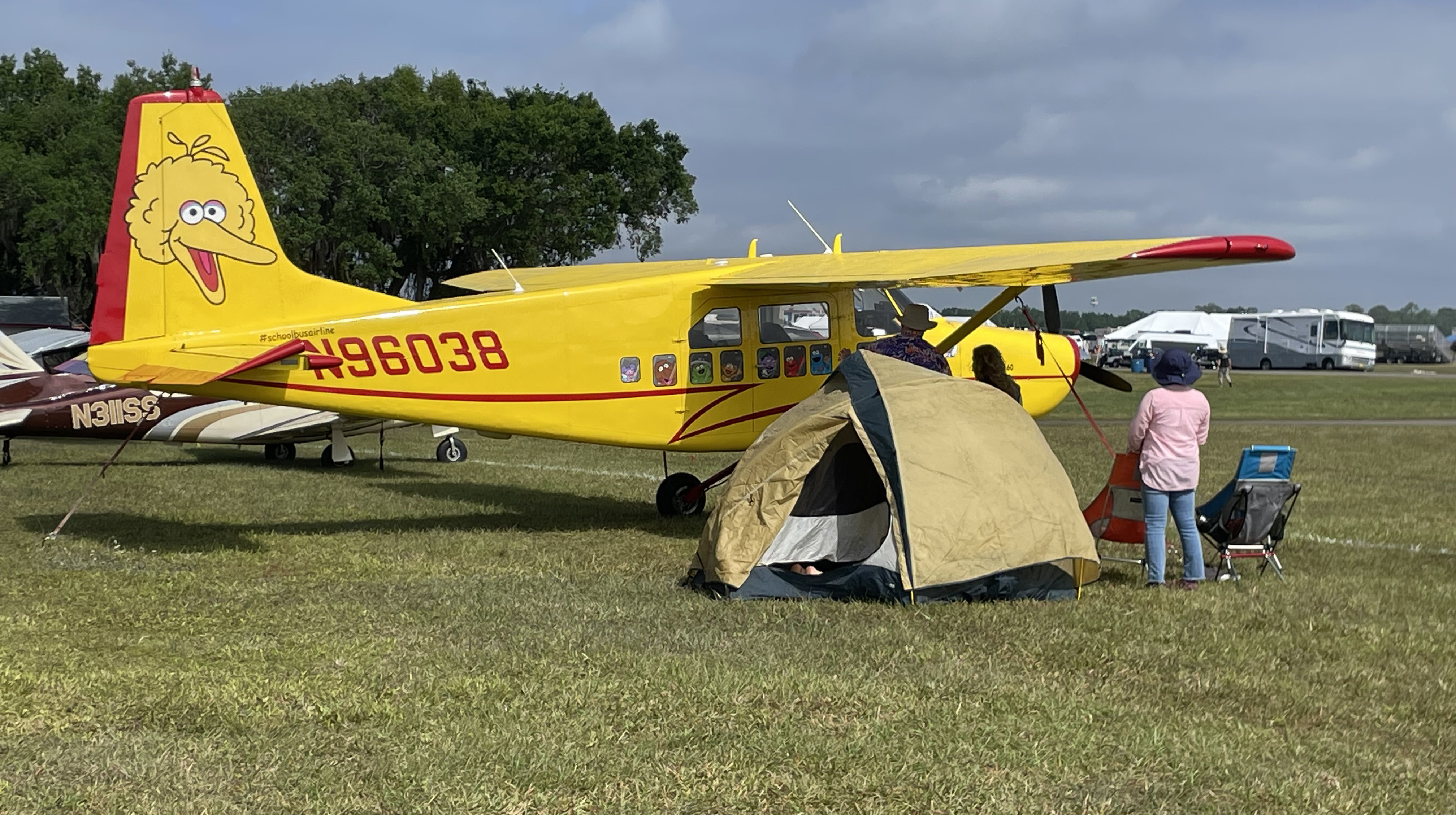 A rare Aermacchi AL60-F5 with an eye-catching paint scheme. The aircraft was designed for Lockheed by Al Mooney (after he left his namesake aircraft company) and produced under license in various countries in the 1960s. Photo by Kollin Stagnito.