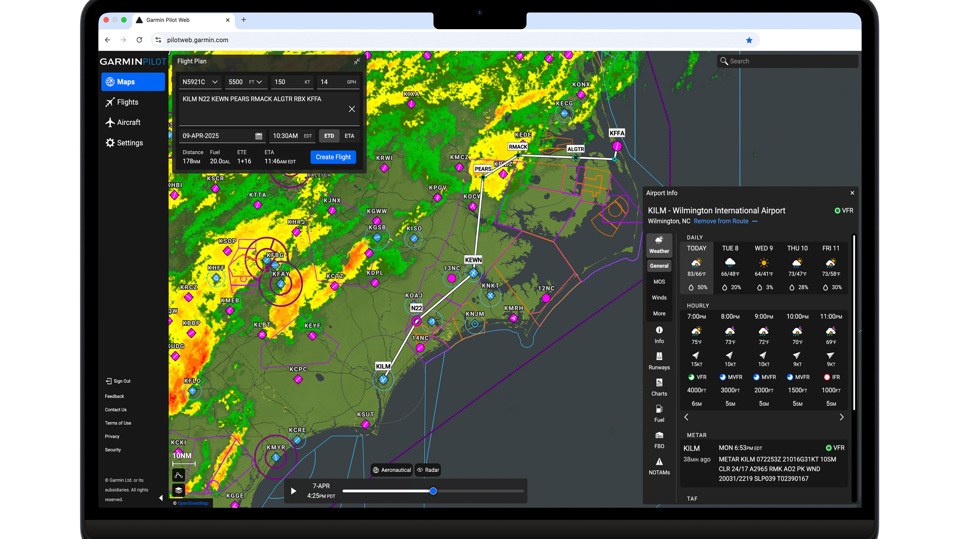 Garmin Pilot Web unveiled 