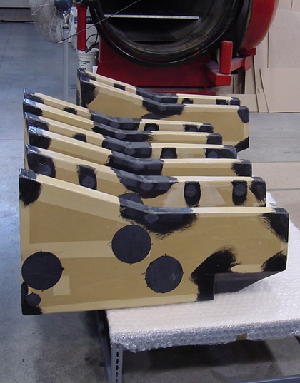 Fuel cell forms ready for the multi-step layup process. Image courtesy of Eagle Fuel Cells.