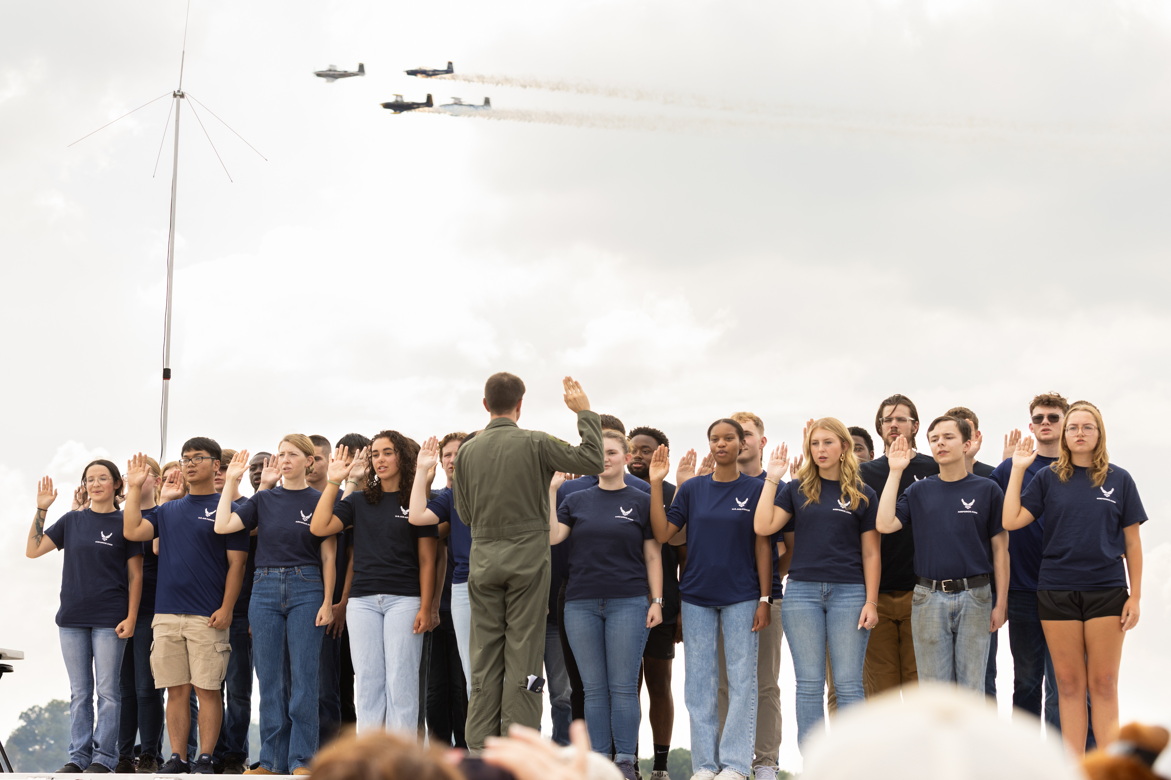 New cadets are inducted into the U.S. Air Force Academy during a special ceremony. Photo by Rebecca Boone.