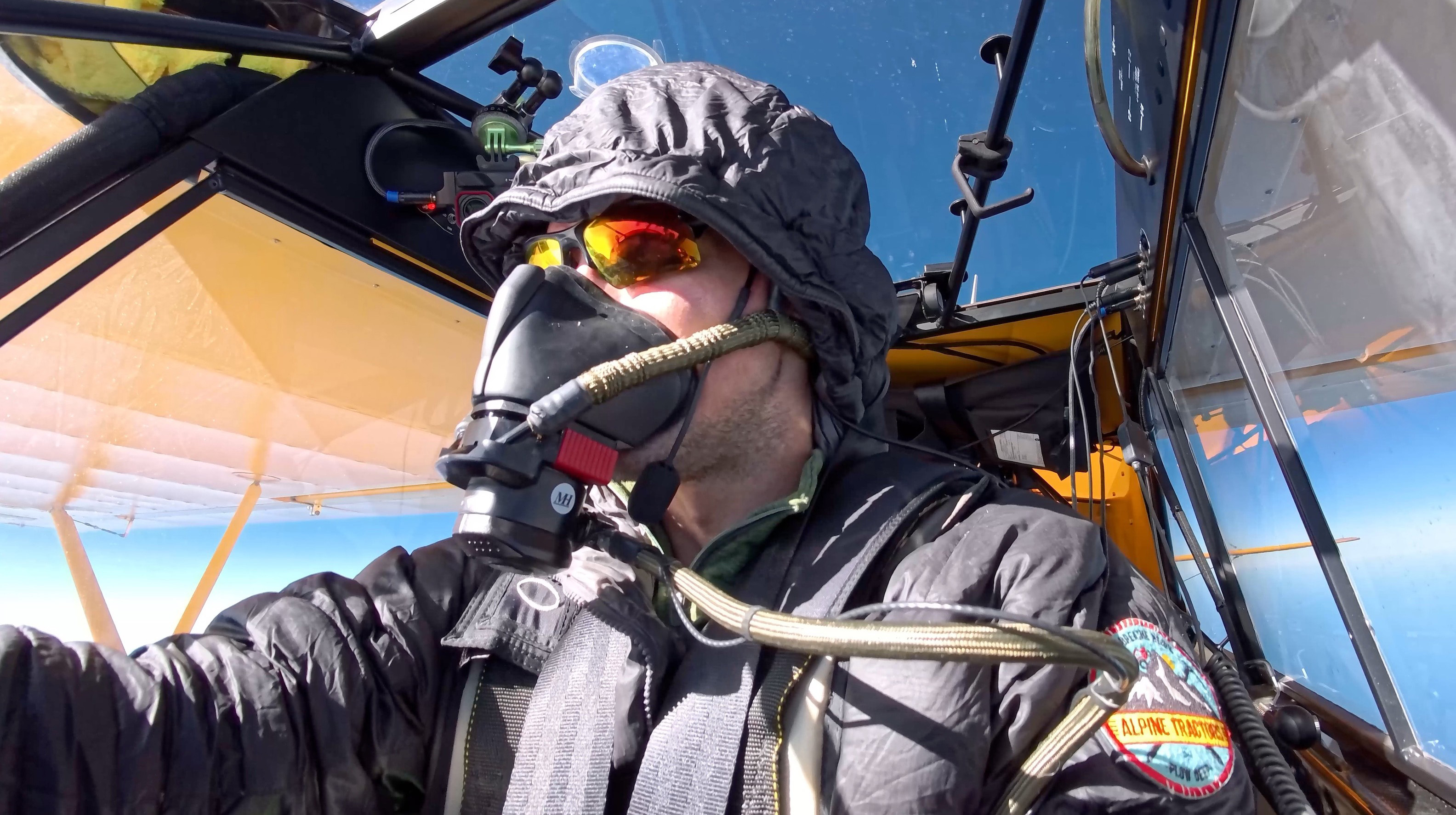 Jon Kotwicki at 37,609 feet, the unofficial new service ceiling for the Carbon Cub UL. Photo courtesy of CubCrafters.