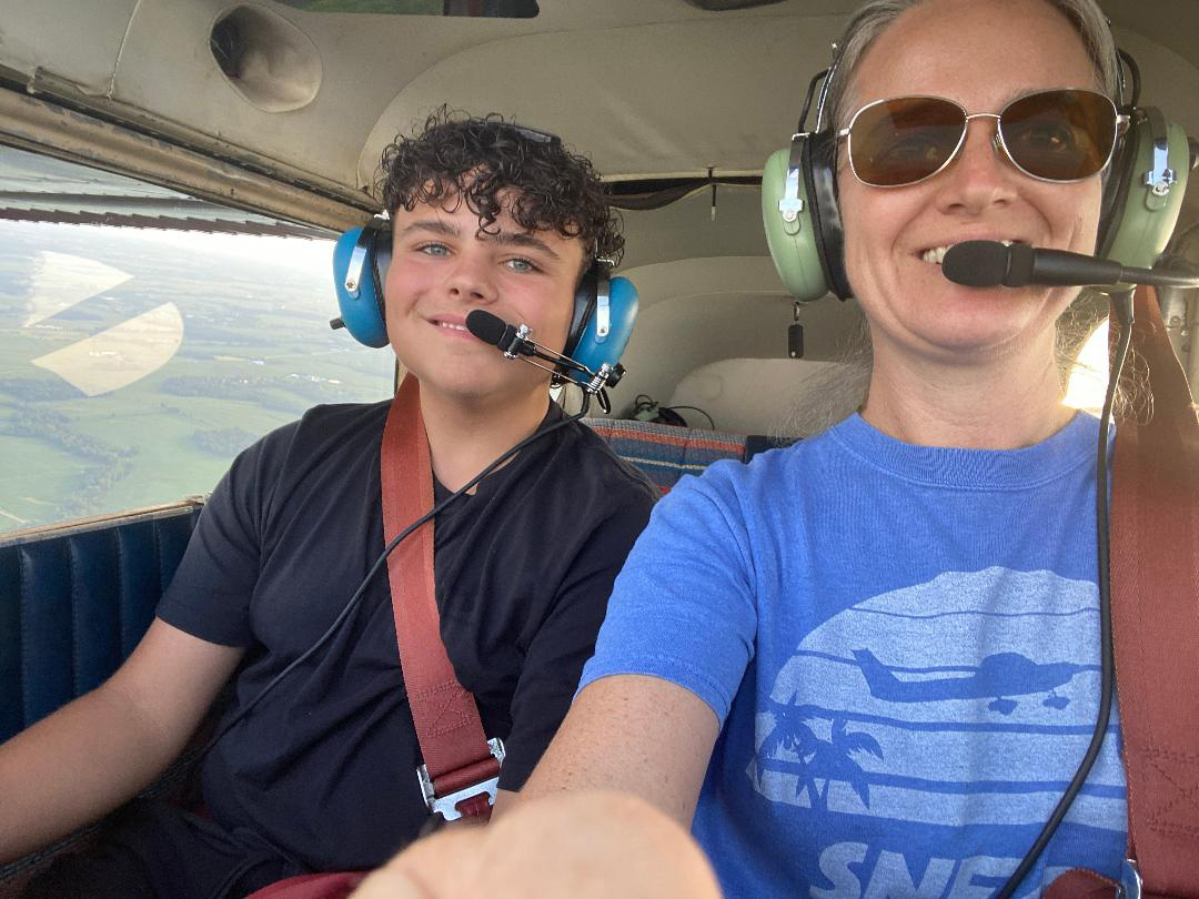 Hayden Thomas discovers a new passion: flying airplanes. Photo by Alyssa Cobb.