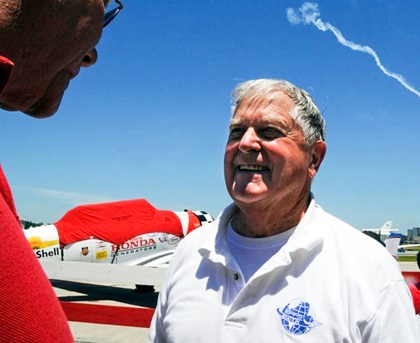 Pat Epps could be spotted in the 2000s on ramps across the Southeast performing airshows in his red-white-and-blue aerobatic Beechcraft Bonanza F33C—at an age when many pilots would have already hung up their headsets. Photo by David Tulis.