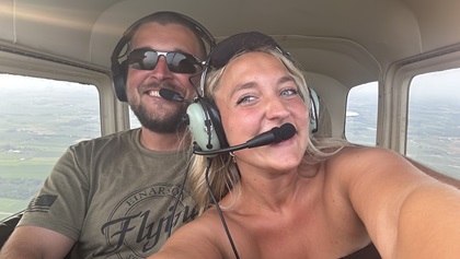 Kerry Friedman and Isaac Stone build memories, and a future together—one flight at a time. Photo courtesy of Kerry Friedman. 