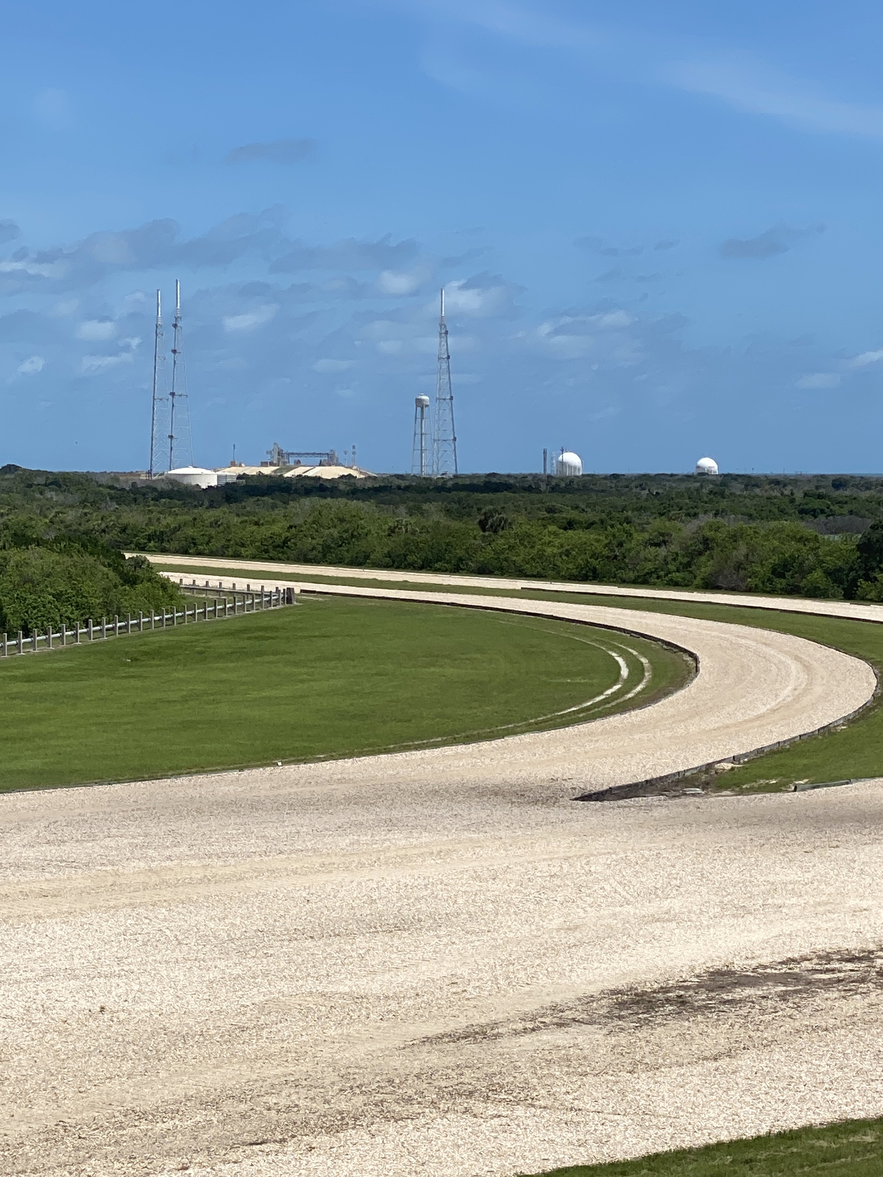 Launch Complex 39B, as seen from the Gantry at LC-39, is where the Artemis II crew lifted off for a lunar flyby in April. Photo by Alyssa J. Cobb.