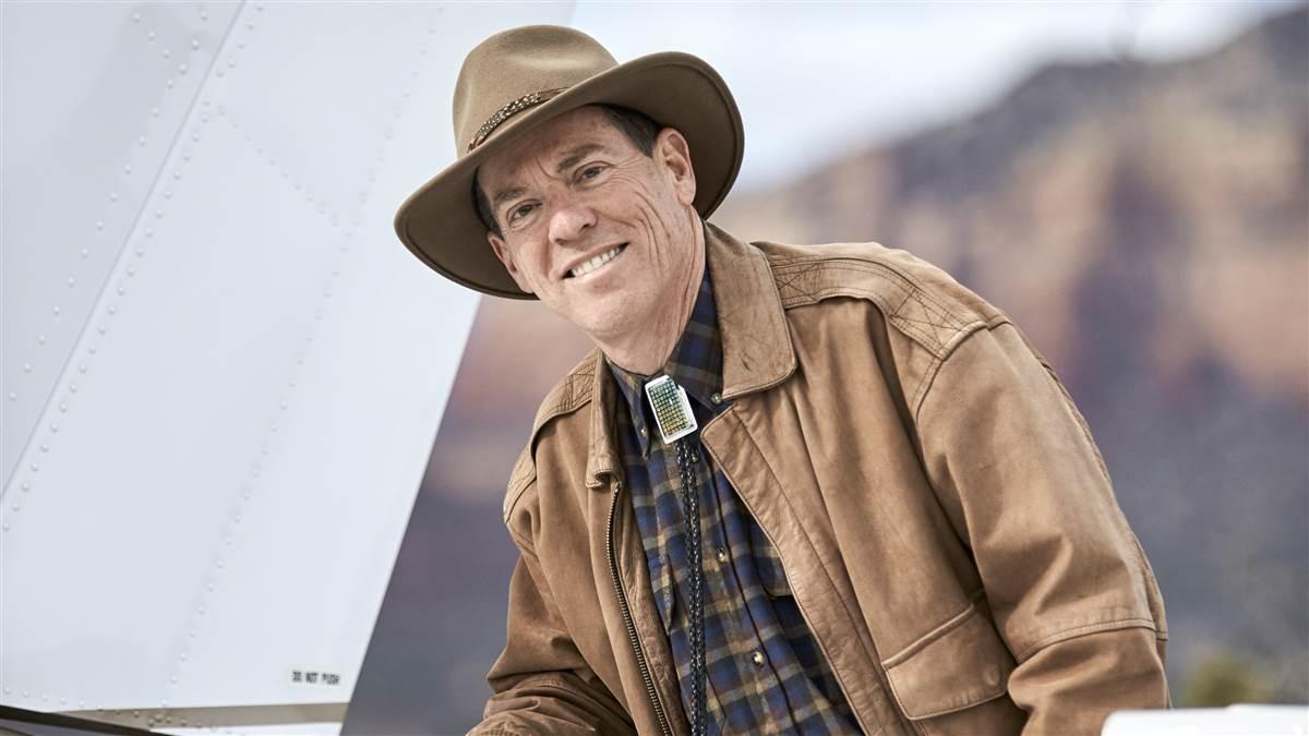 Portrait of pilot Greg Brown, columnist for AOPA Flight Training, with "Flying Carpet" Cessna 182.
Sedona Airport (SEZ)
Sedona, AZ USA