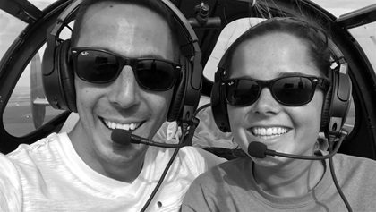 John Ginley, 25, and Ally Gilbert, 20, flew a rented Ercoupe from Ohio to Wisconsin—with an unexpected stop in Chicago on the way home.
