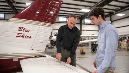 Students described Mike Biewenga in the Flight Training Experience Survey as excellent, professional, and very good at what he does. As chief flight instructor for Blue Skies Flying Service, he teaches, helps train other CFIs, handles scheduling, and more.