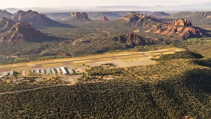 Downwind to Runway 3, Sedona Airport, Arizona.