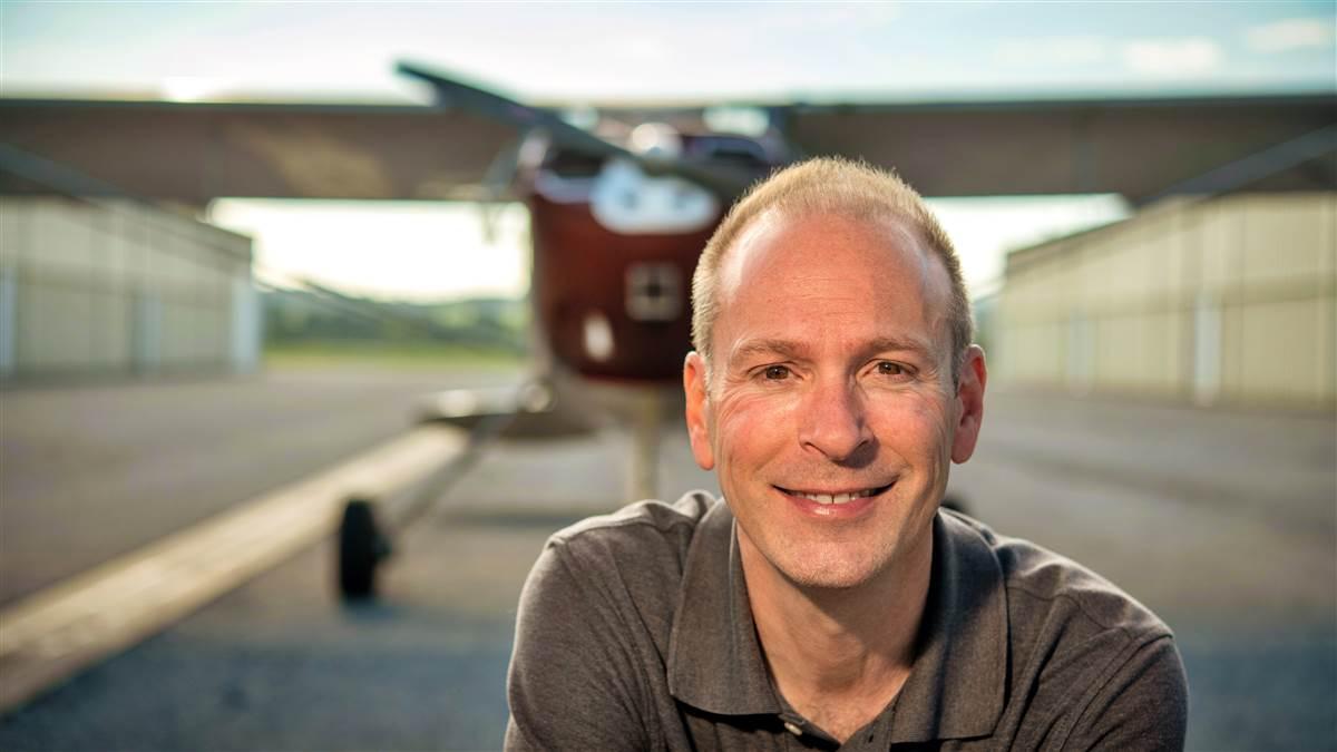 Kollin Stagnito with his Cessna 140. Photo by Mike Collins.