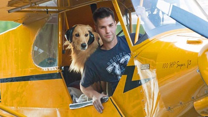 Dog and plane