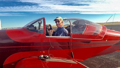 Dog and plane