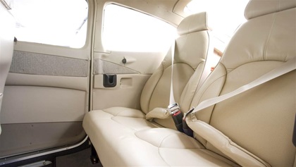 Interior photography of the Cessna Turbocharged 182 Skylane backseat with airbag seat belts. Wichita  KS,  USAhttp://mikefizer.comImage #: 07-560_070.CR2