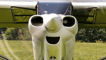 Photos of a homebuilt Carbon Cub FX-3 at a grass strip near Frederick, MD.
