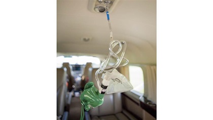 Re-breather masks. Less comfortable, these masks mix your own breath with the oxygen system’s inputs and are good to 25,000 feet.