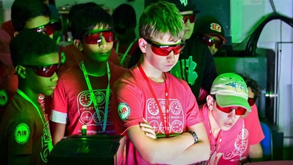Students and teachers use science, technology, engineering, and math concepts to learn about aviation during Air Camp in Dayton, Ohio, July 18, 2022. Photo by David Tulis.