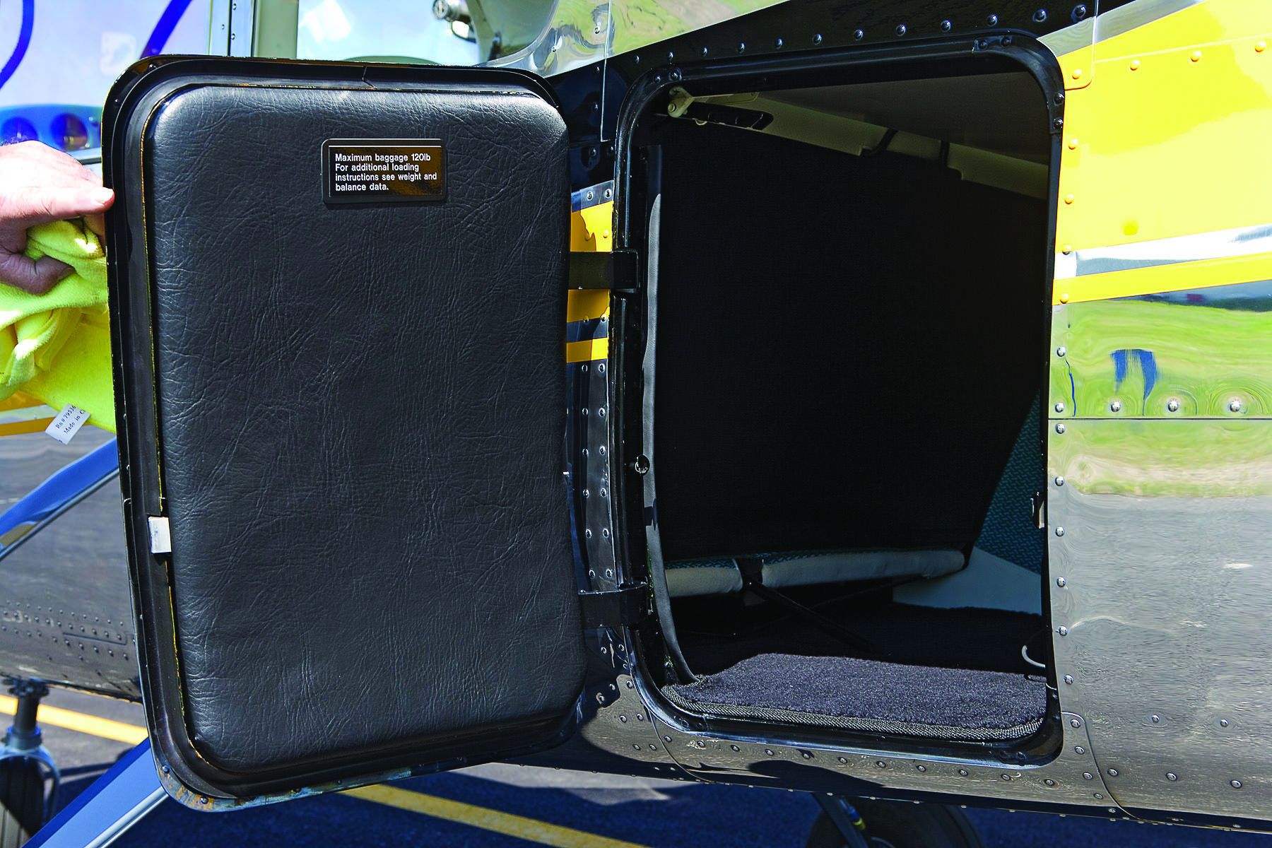 The baggage compartment holds up to 120 pounds.