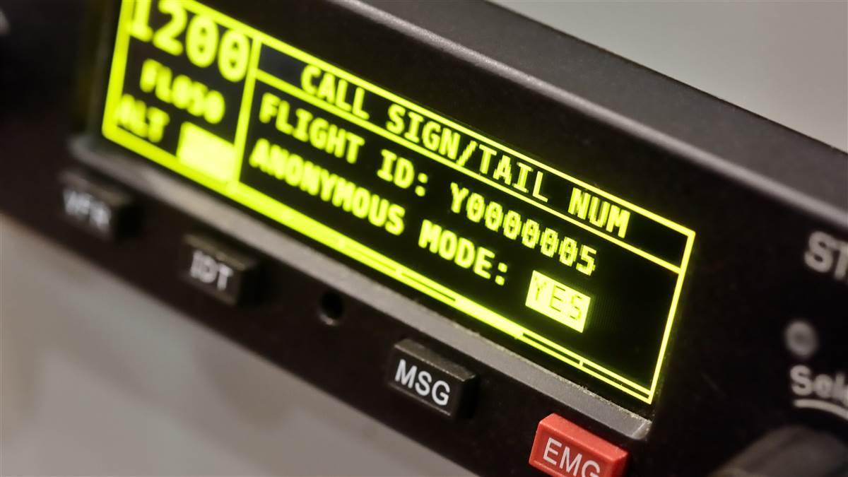 A few simple knob twists will place the Sandia STX 360 Sentinel ADS-B transponder into anonymous mode, supported by its 978 MHz datalink. When you enter a discrete squawk code, the anonymous function is automatically deactivated.