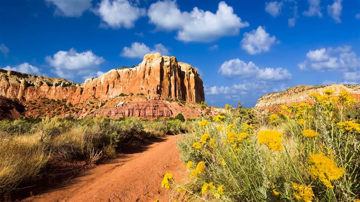 Late afternoon in the Red Rocks area of Northern New Mexico featuring amazing colors and rock formations