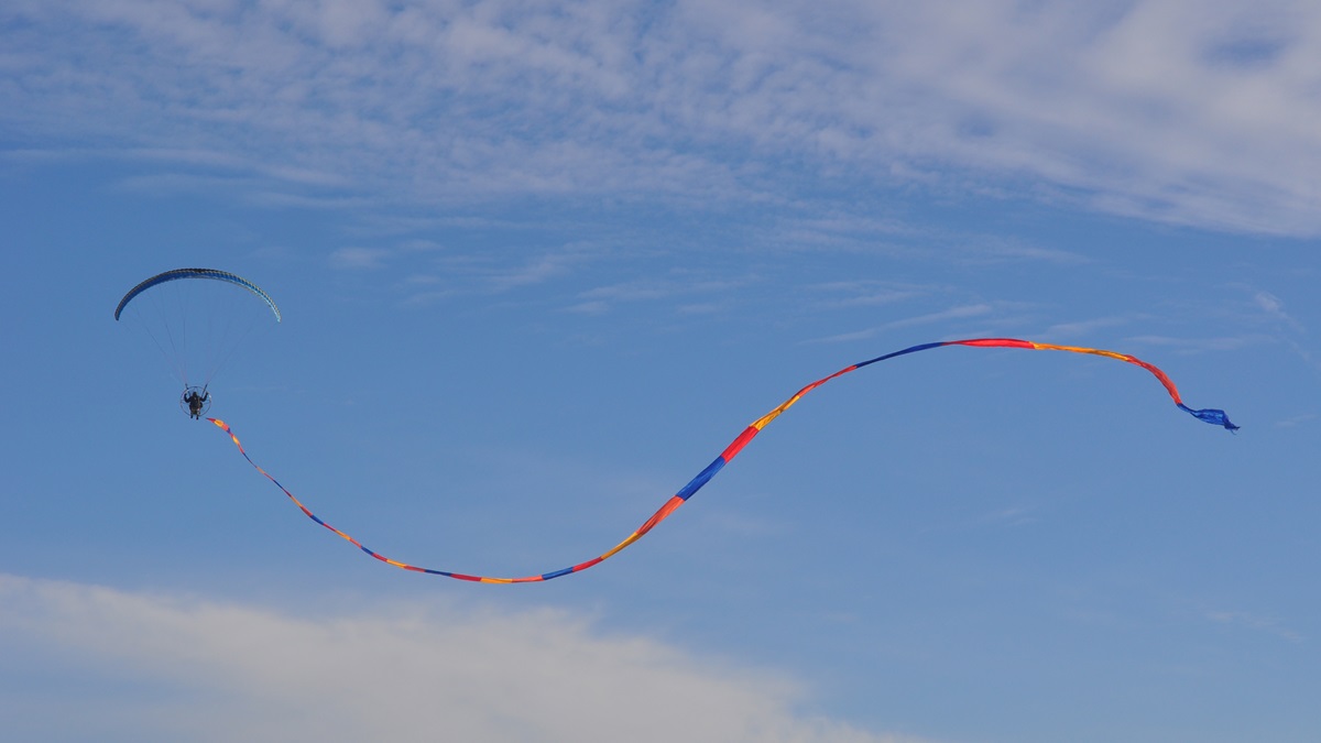 Flying powered paragliders