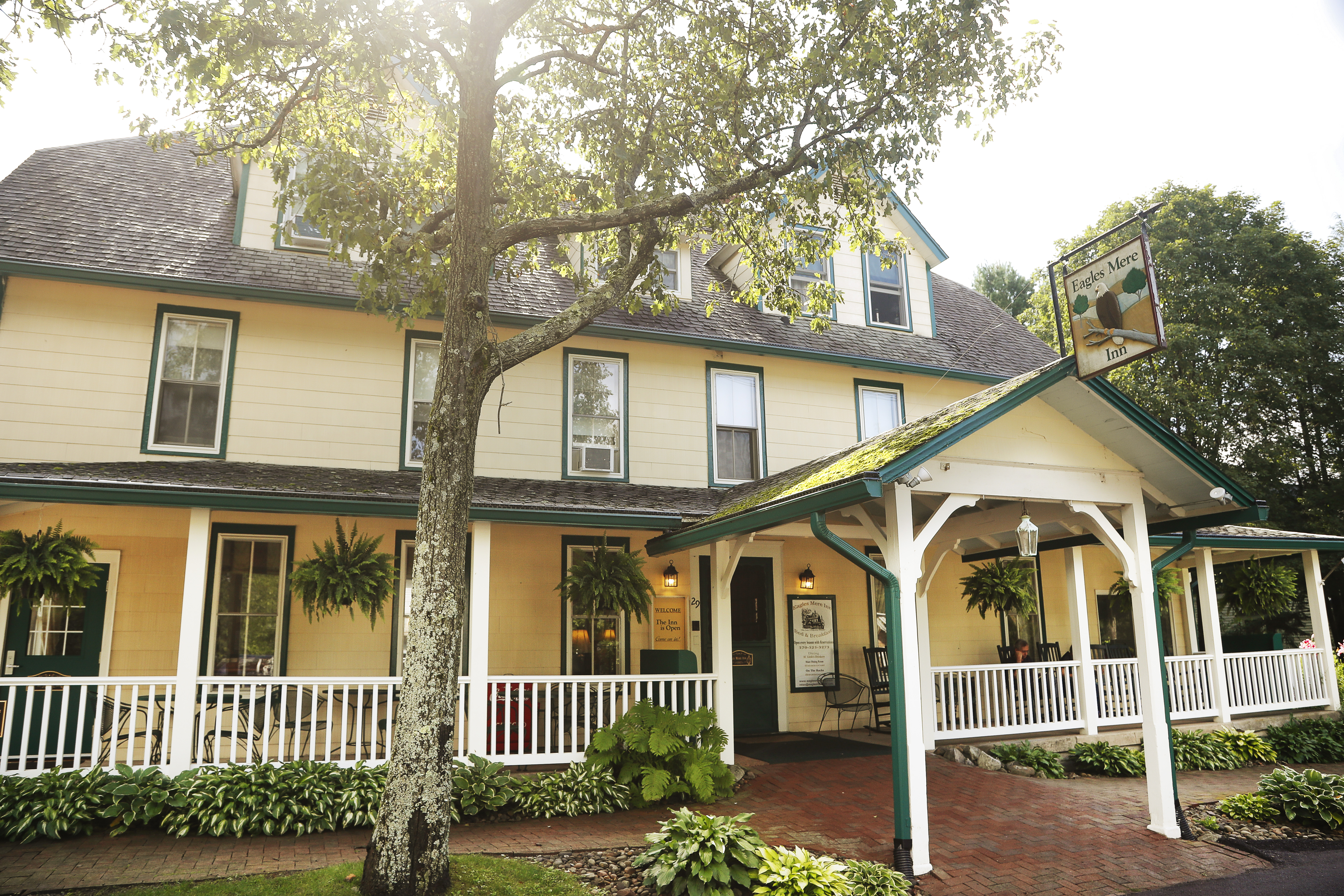 The Eagles Mere Inn is a restored boarding house converted to a bed and breakfast with fine dining and a tavern.