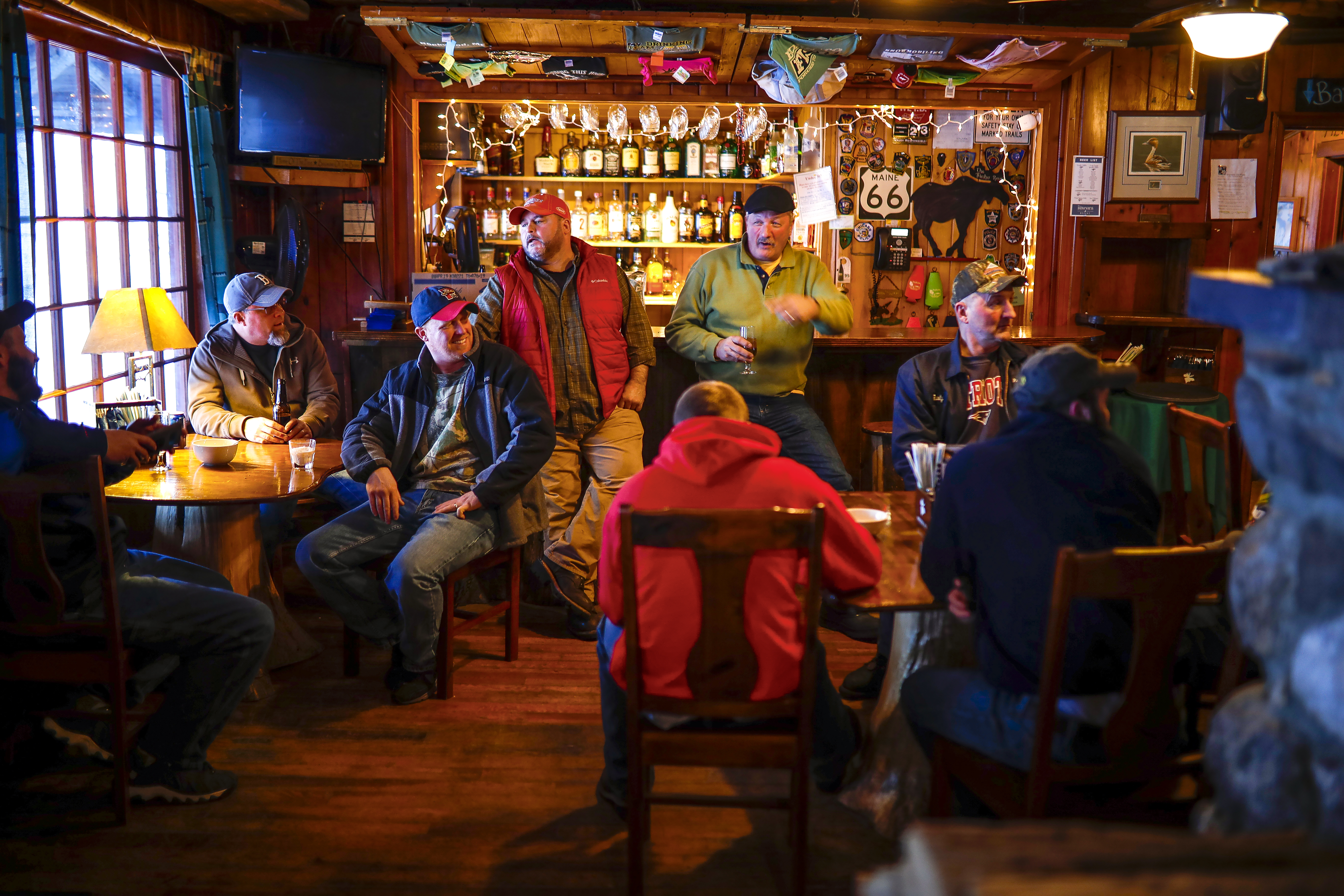 Swapping flying tales at The Birches lodge is an effective way to stave off the winter chill.