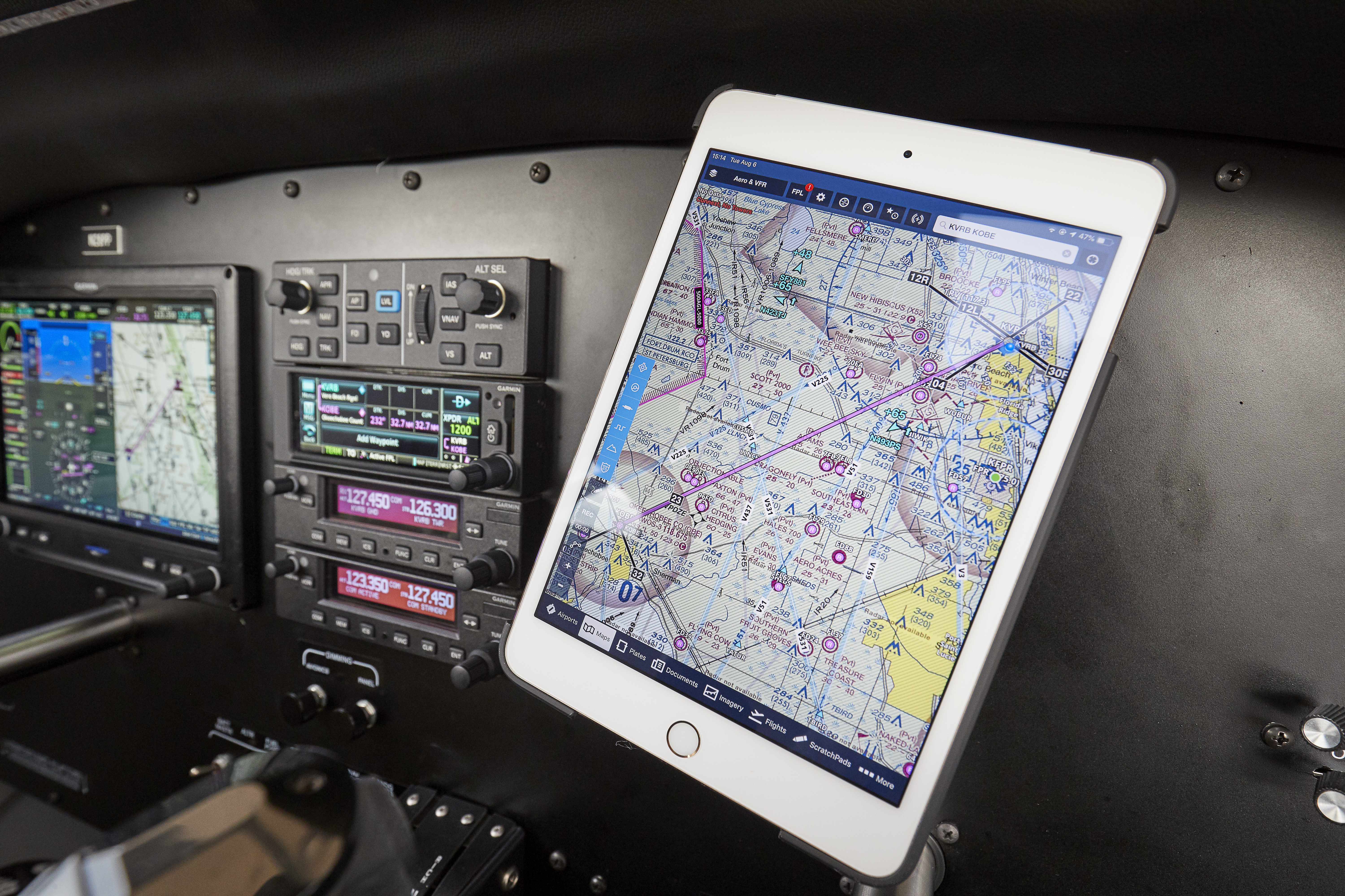 ...an iPad can be mounted on the right side to provide even greater situational awareness. 