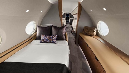 ...including an aft bedroom with Gulfstream's signature oval windows.