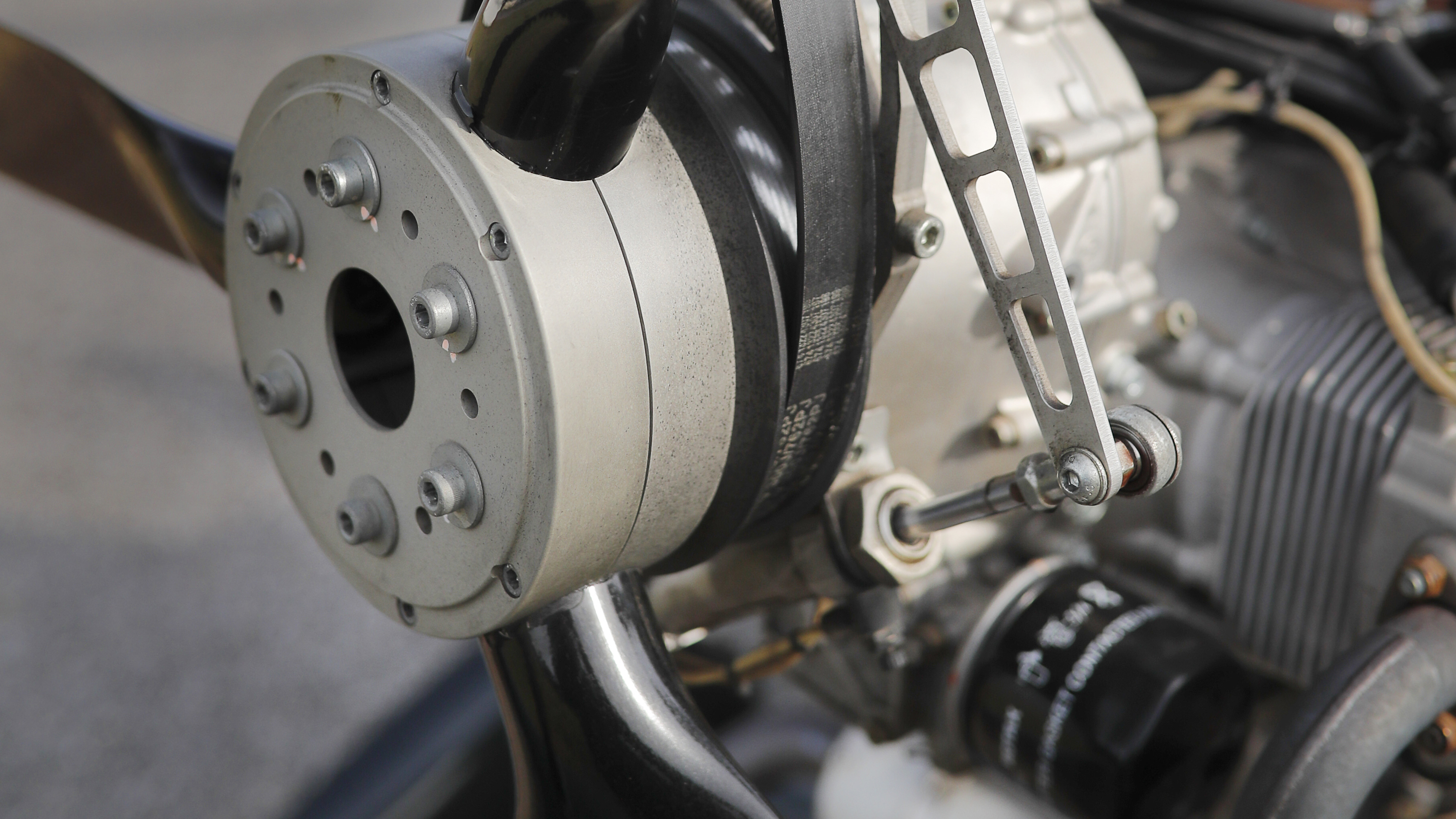 A pusher-style propeller provides thrust.