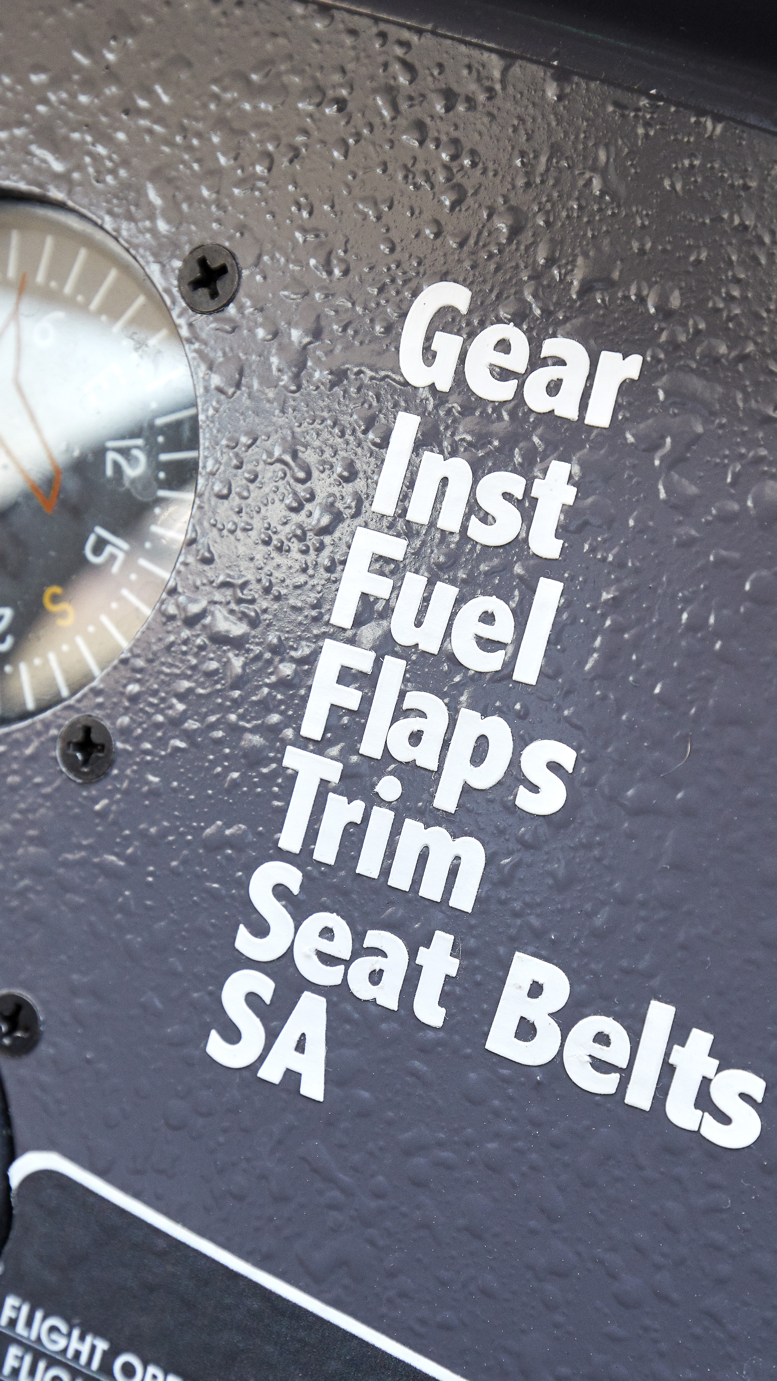 Lest you forget, the before-landing checklist is right there on the panel.