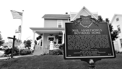 Neil Armstrong’s boyhood home is in Wapakoneta, Ohio.