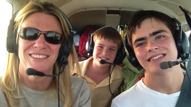 Family flying adventures are an opportunity to practice handling distractions—and they’re also a lot of fun. Shown here: Pete and Jack with the author in the right seat and Jack at the controls...