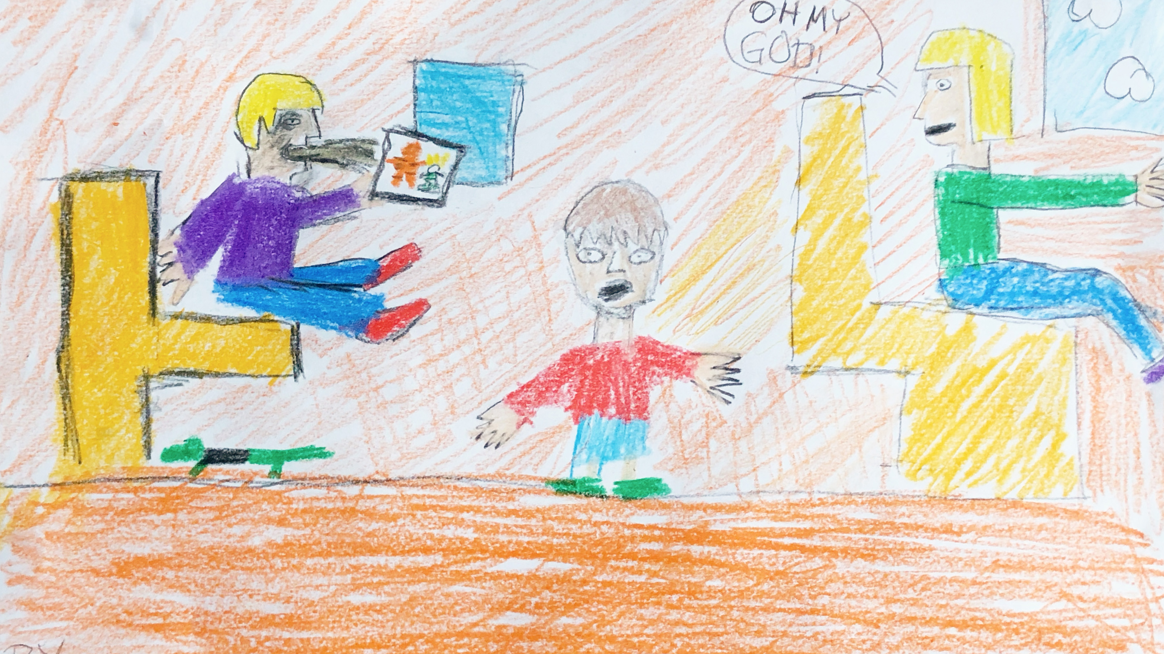 Mementos from the fateful flight: Pete’s artistic rendering...