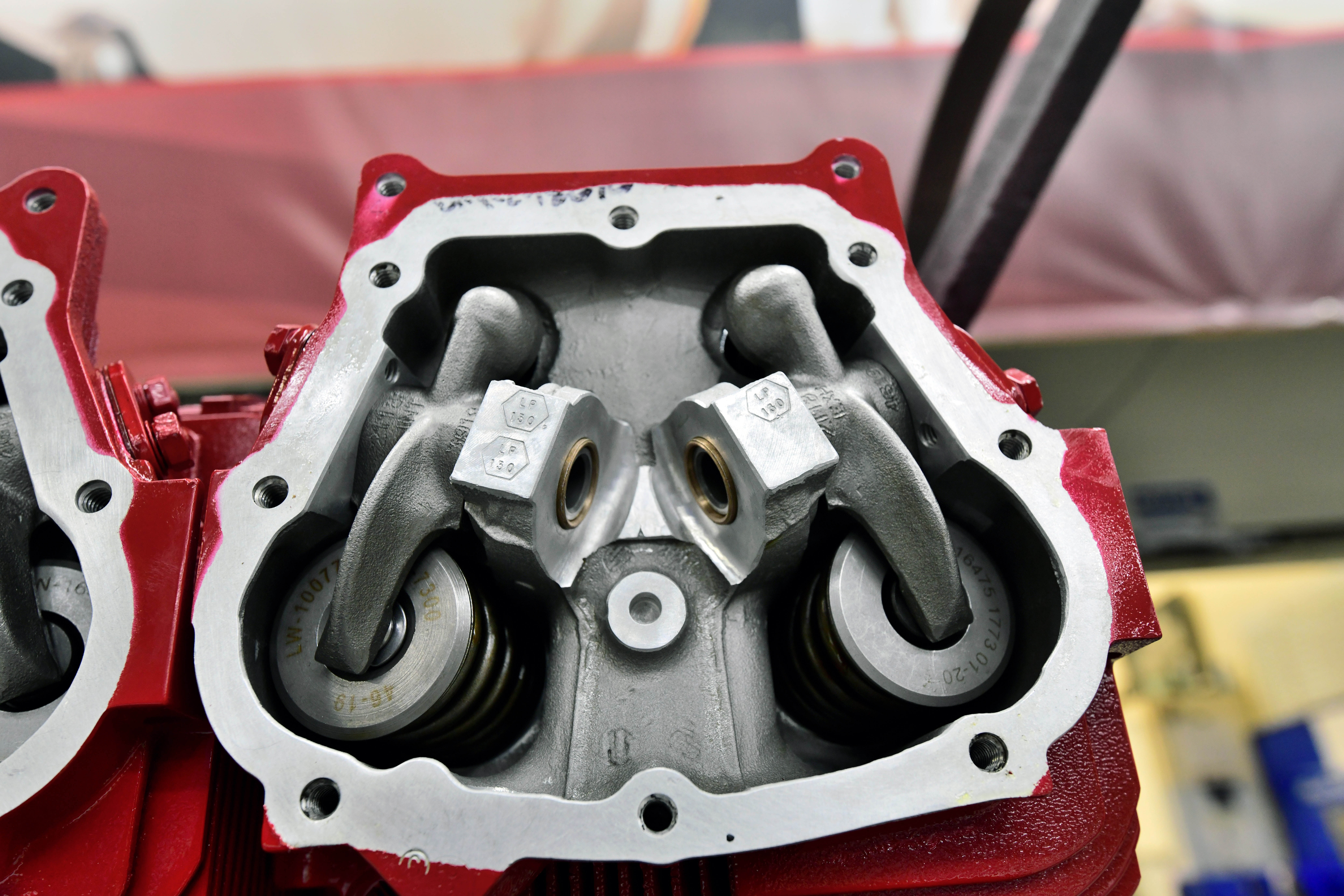 A pair of recently installed rocker arms are ready for hard duty.