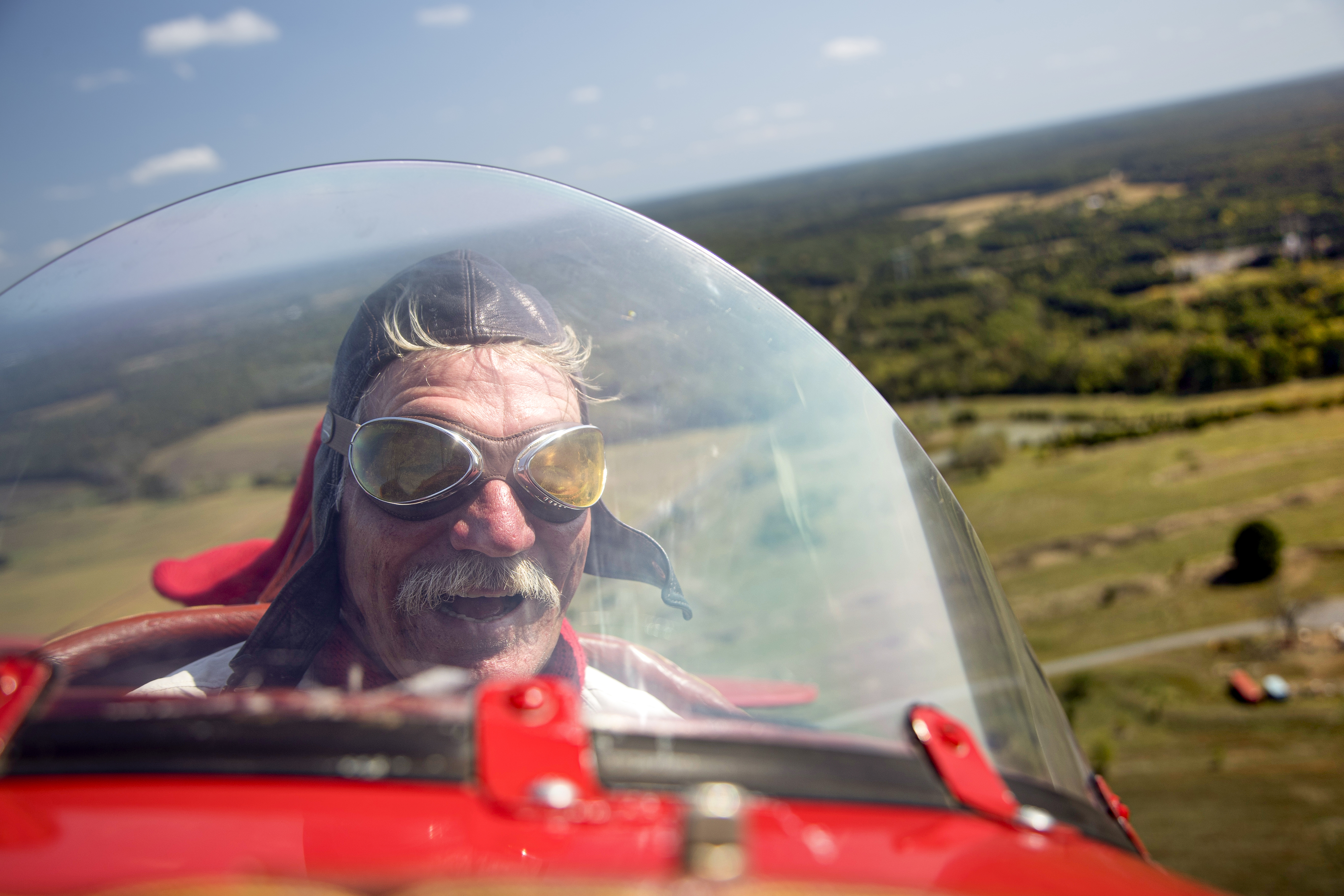 Chuck Tippett is a longtime performer at The Flying Circus, shown here flying a 1927 Travel Air.