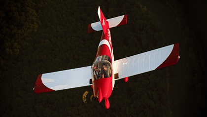 AOPA Senior Vice President of Media, Tom Haines and his daughter, Jenna pilot their RV-12 SLSA over the hills of VA and WV.