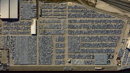 Unsold cars at the Port of Los Angeles on May 20.