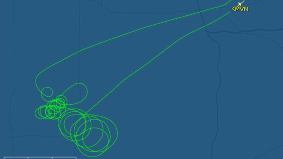 ...that consisted almost entirely of left turns (see the FlightAware ground track).