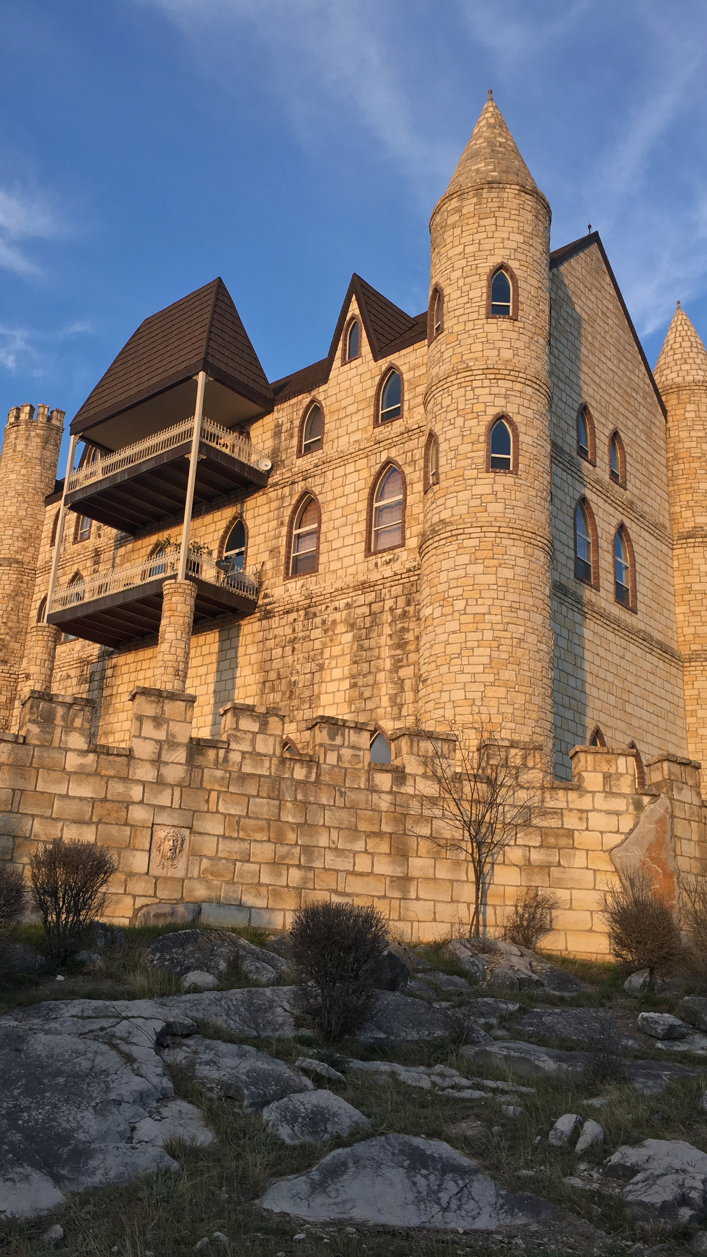 Falkenstein Castle: Local pilot Tres Clinton likes to tell his students and passengers the castle near Burnet was built in the thirteenth century but, no, it’s a flight of fancy built by a Texas couple in the 1990s. 