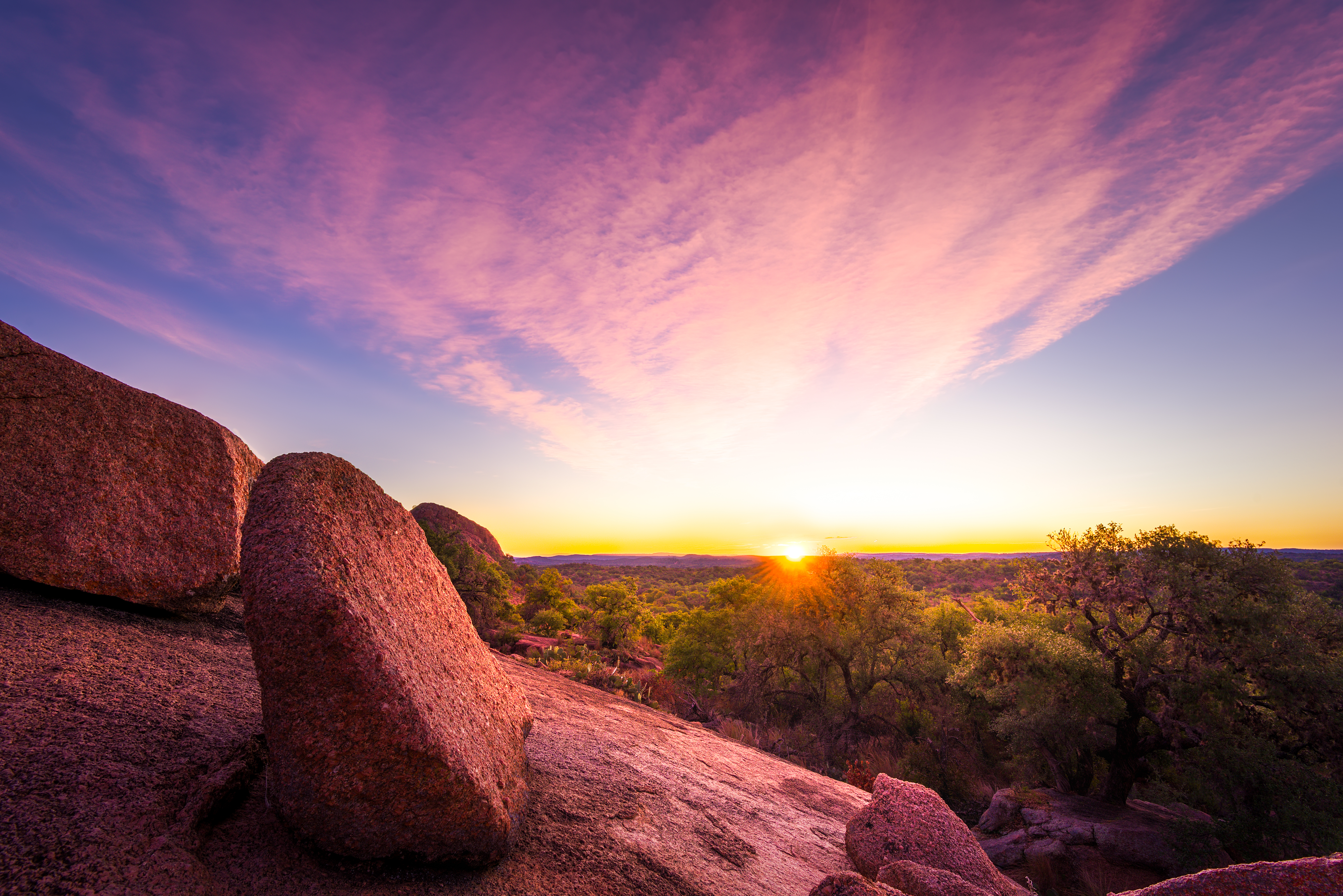 Enchanted Rock: The best views of this ancient granite dome are from the air, says local pilot Tres Clinton. However, the state natural area offers 11 miles of hiking trails, rock climbing, and 500 species of plants. It is said the Comanche and Tonkawa tribes believed the rocks have magical powers and the area is a portal to other worlds. A person spending the night among the rocks becomes invisible and there is said to be the spirit of a Native American princess here.